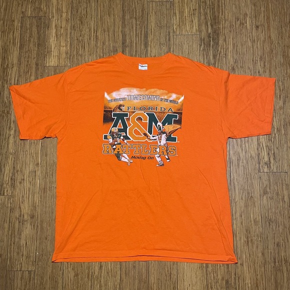 Y2K FAMU Homecoming T Shirt Mens 2XL Football Marching Band Orange Florida A&M - Picture 1 of 8